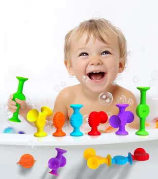 Мягкие силиконовые строительные блоки, игрушка в сборе, присоска, снятие стресса, Интерактивная игра для родителей и детей, Игрушки для детской ванны