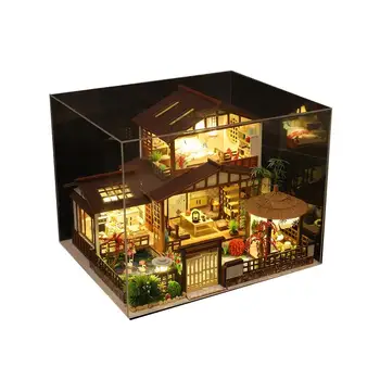 Набор для изготовления миниатюрного домика своими руками Набор для дома ручной работы в японском стиле с музыкальным механизмом и светодиодами Поделки для взрослых и детей