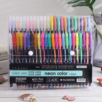 Набор из 48 цветных маркеров для студентов Многоцветная ручка-вспышка Ручка для отправки ключевых меток Цветная ручка для рисования 10 мл Канцелярские ручки Милые