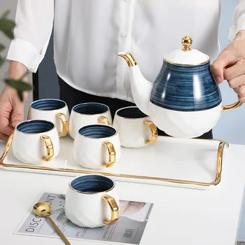 Набор чайных чашек Nordic ins простая креативная гостиная горшок для холодной воды большой емкости цветочные чайные чашки кофейные чашки