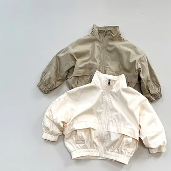 Осенние Корейские детские куртки для мальчиков и девочек, модные повседневные детские пальто, Классная детская куртка 2023, Детская верхняя одежда