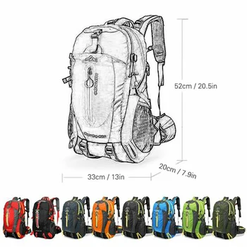 Открытый рюкзак Для мужчин и женщин, Большой дорожный спортивный рюкзак с двойной застежкой-молнией, Походная школьная сумка для кемпинга