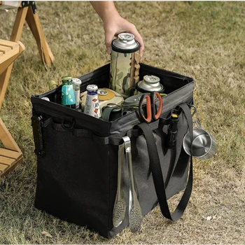 Открытый складной ящик для хранения, сумка для инструментов для кемпинга, сумка-тоут большой емкости, многофункциональная сумка для хранения, отделочная сумка для пикника