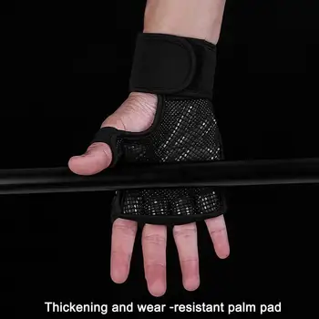 Перчатки для тяжелой атлетики Дышащие тренировочные перчатки с регулируемой оберткой на запястье Перчатки для тяжелой атлетики с полной защитой ладоней для мужчин