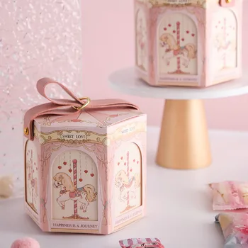 Подарочные коробки Blue Carousel, коробка для упаковки конфет, сумка для свадьбы, Дня рождения, подарков для душа ребенка, праздничных принадлежностей для украшения вечеринок