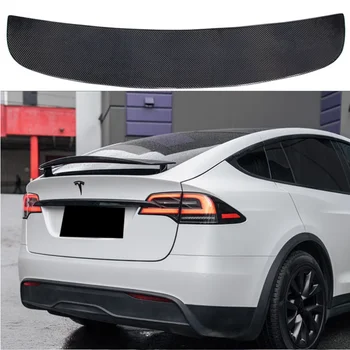 Подходит для Tesla Model X 2016-2023 Высококачественное углеродное волокно и кованое зерно, спойлер заднего багажника, крыло