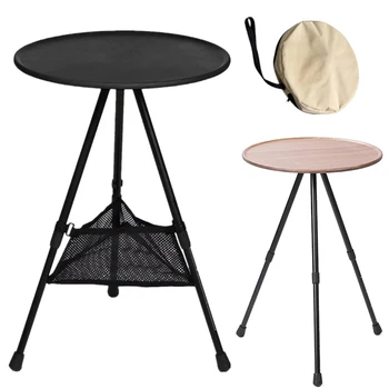 Походный стол, портативный, телескопический складной круглый стол, ультралегкий алюминиевый стол для путешествий, походов, столов для пикника