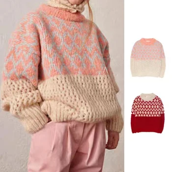 Предварительная распродажа (отгрузка в октябре) 2023 года, Шерстяной Пуловер Для мальчиков и девочек, Детский свитер с длинным рукавом, Зимняя одежда для маленьких девочек
