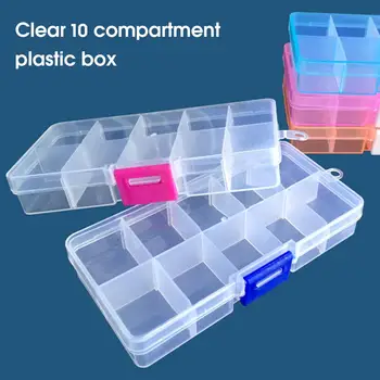 Прозрачная коробка-органайзер для ювелирных изделий из полипропилена с 10 ячейками, Прозрачная, видимая, Легкая, легко моющаяся Коробка для хранения многофункциональных