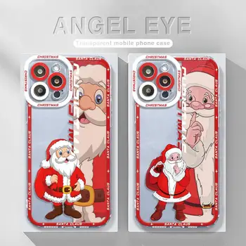 Прозрачный чехол Angel Eye для Samsung Galaxy S22 S21 S20 S10 FE Ultra Note 10 Lite Plus A10 A10s A50 A30 A20s Чехол Санта Клауса