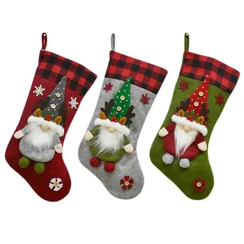 Рождественские Подарочные носки с конфетами Рождественские Подарочные чулки Чулки для камина Рождественские Чулки Шведского гнома для детей