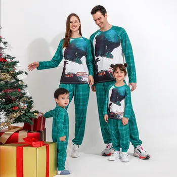 Рождественский семейный комплект пижам для мамы и папы, детская одежда с принтом, детский комбинезон, Новогодние пижамы, Семейная рождественская одежда