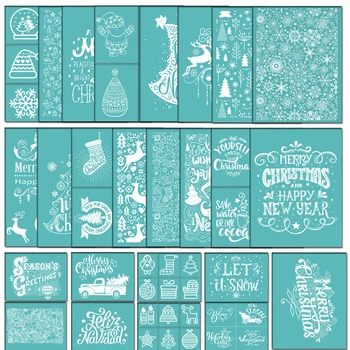 Рождество Пусть идет снег Многоразовый Трафарет для шелкографии Для мебели акцентов одежды Простой перенос Инструмент для печати поделок своими руками