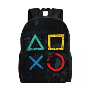 Рюкзак Playstations Buttons для женщин, мужская школьная сумка для студентов колледжа, подходит для 15-дюймового ноутбука, подарочные пакеты для геймеров