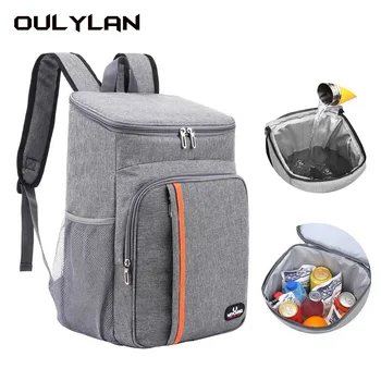 Рюкзак для пикника Oulylan с двойным плечевым изоляционным мешком, открытый пакет со льдом, утолщенный изоляционный рюкзак, водонепроницаемая сумка для пикника