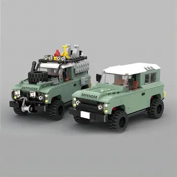Сборка строительного блока MOC Defender 90 Модель автомобиля Классическая Игрушка для взрослых, статический дисплей, подарок-сувенир, Совместимый С