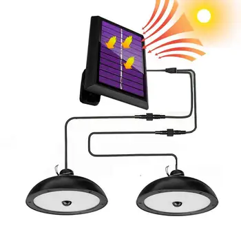 Светодиодный солнечный подвесной светильник, Водонепроницаемая Светодиодная подвесная лампа с поликристаллической панелью, Наружные аксессуары, Люстра для