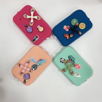 Силиконовый чехол для ключей, портативный милый кошелек для монет карамельного цвета в форме кавайной крышки, сумка для монет, брелок для ключей, подарок для детей