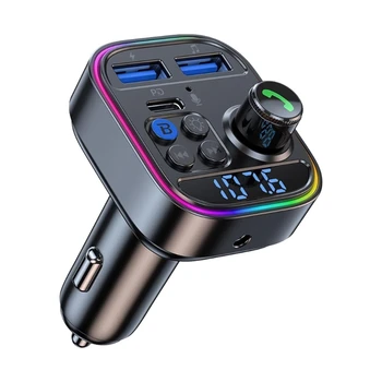 Совместимый с Bluetooth автомобильный адаптер, звуковое радио, звонки по громкой связи, быстрая зарядка PD30W