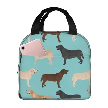 Сумка для ланча с рисунком домашних собак для женщин, большой многоразовый изолированный ланч-бокс для работы, складная сумка для офиса для взрослых
