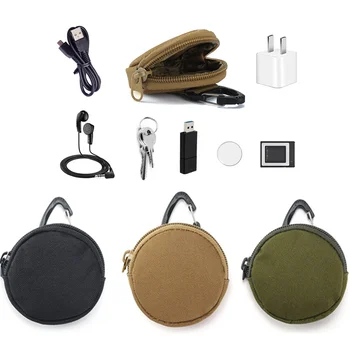 Тактический чехол EDC Для мужчин, кошельки для монет, держатель для ключей, армейский брелок для ключей, карман на молнии, USB-кабель, сумка для гарнитуры, Органайзер