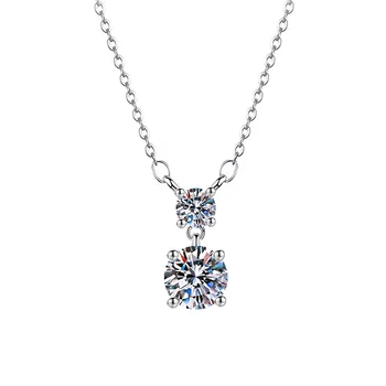 Темпераментное Простое квадратное бриллиантовое ожерелье с имитацией муассанита, ожерелье для девушек с высоким чувством юмора, ювелирные изделия