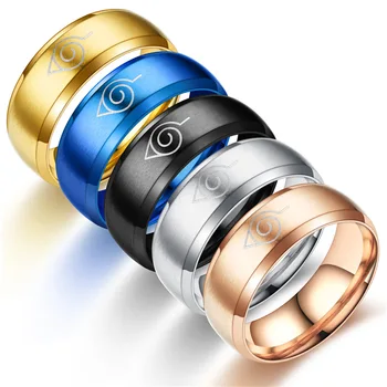 Трансграничный источник аниме в японском и корейском стиле, круглое кольцо из нержавеющей стали, ювелирные изделия из титановой стали, мужское кольцо-перстень