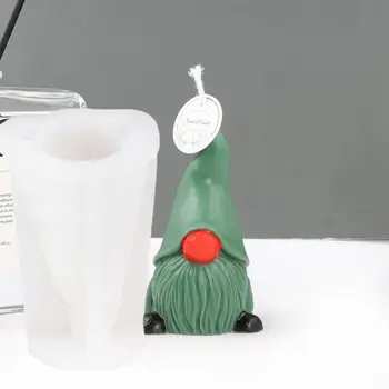Форма для изготовления свечей Санта-Клауса из 3D силикона, мыло для ароматерапии ручной работы, форма для литья из восковой смолы своими руками, ремесленные декоры для домашнего офиса