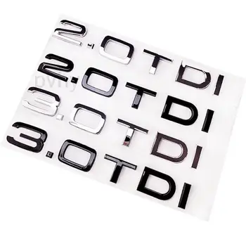 Хромированные Черные Буквы ABS 2.0 TDI 3.0 TDI Задний Багажник Логотип Багажника Значок Эмблема Наклейка Наклейка Для Audi A3 A4 A5 A6 Q3 Q5 Q7 S7