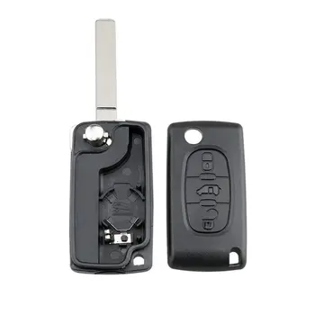 Чехол для дистанционного ключа автомобиля с 3 кнопками, откидной, раскладывающийся, защитный чехол для ключей для Peugeot Partner, Citroen Berlingo или Dispatch