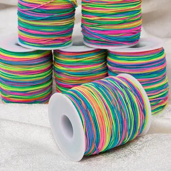 Эластичный шнур из ткани Rainbow, набор эластичных ниток Rainbow для изготовления браслетов, высокопрочный нейлон для пошива ювелирных изделий